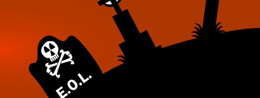 Graveyard vector image with a gravestone that reads EOL