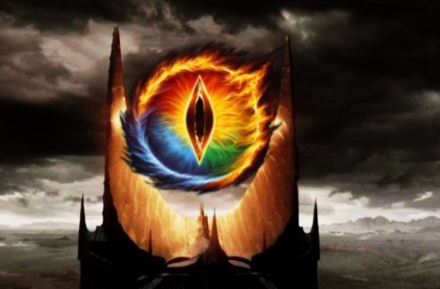 Chrome vs Firefox Sauron's Great Eye in Google Chrome colors