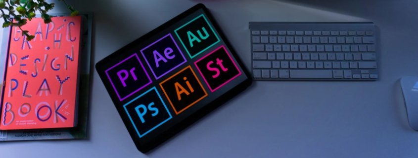 Free and affordable alternatives to Adobe Creative Cloud - image of a notepad, a tablet with the CC logos, and a mouse and keyboard