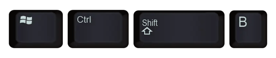 Windows Logo Key+CTRL+SHIFT+B fixes Windows screen black or blank