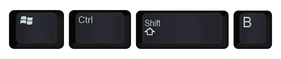 Windows Logo Key+CTRL+SHIFT+B fixes Windows screen black or blank