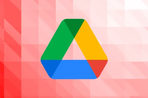 Missing Google Drive files fix - cubic background in shades of red with Drive logo front and center