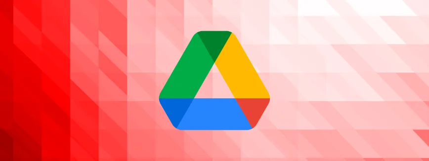 Missing Google Drive files fix - cubic background in shades of red with Drive logo front and center